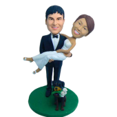 Groom Carring Bride Cake Topper