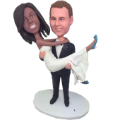 Groom Carrying Bride Wedding Cake Topper