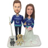 Hockey Couple Wedding Bobbles