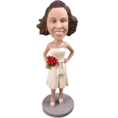 Ivory Dress Bridesmaid Bobble Head