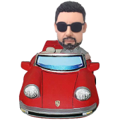 Bobble Man With Red Car