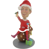 Man on Gift Christmas Bobble