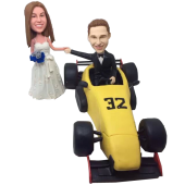Racing Car Couple Bobbleheads