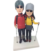 Skiing Couple Bobbleheads