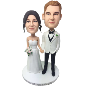 White Jacket Groom Wedding Bobbls