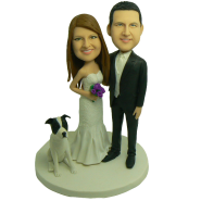 Couple and Dog Bobbleheads