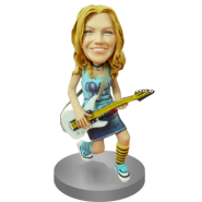 Personalised Female Guitarist Bobblehead