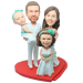 Family Wedding Bobbleheads Cake Topper
