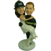 Firefighter Custom Bobblehead Wedding Cake Topper