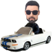Cool Man in Car Custom Bobblehead