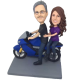 Couple on Motorbike Bobbleheads