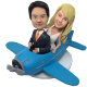 Couple On Plane Wedding Bobbleheads