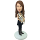 Custom Stylish Girl With Dog Bobblehead