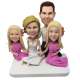 Family Wedding Bobblehead Cake Topper
