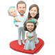 Family Wedding Bobbleheads Cake Topper