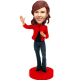 Greeting Woman Custom Bobble