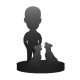 One Person and Two Dogs Bobblehead