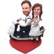 Scooter Couple Wedding Bobbleheads
