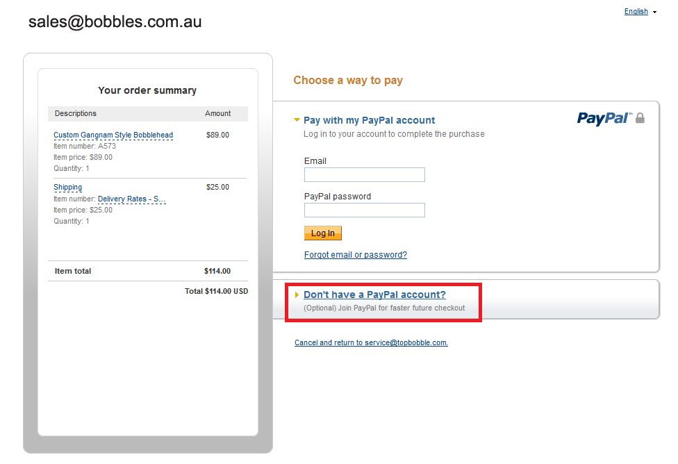 checkout even if you don't have a paypal account
